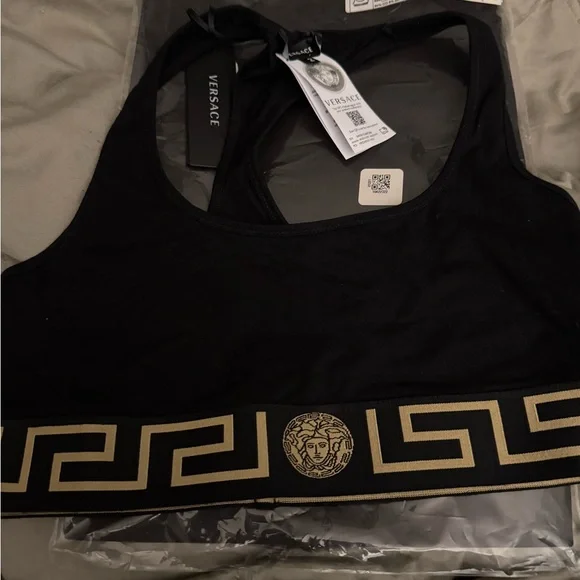 GRECA BORDER SCOOP BRALETTE VERSACE